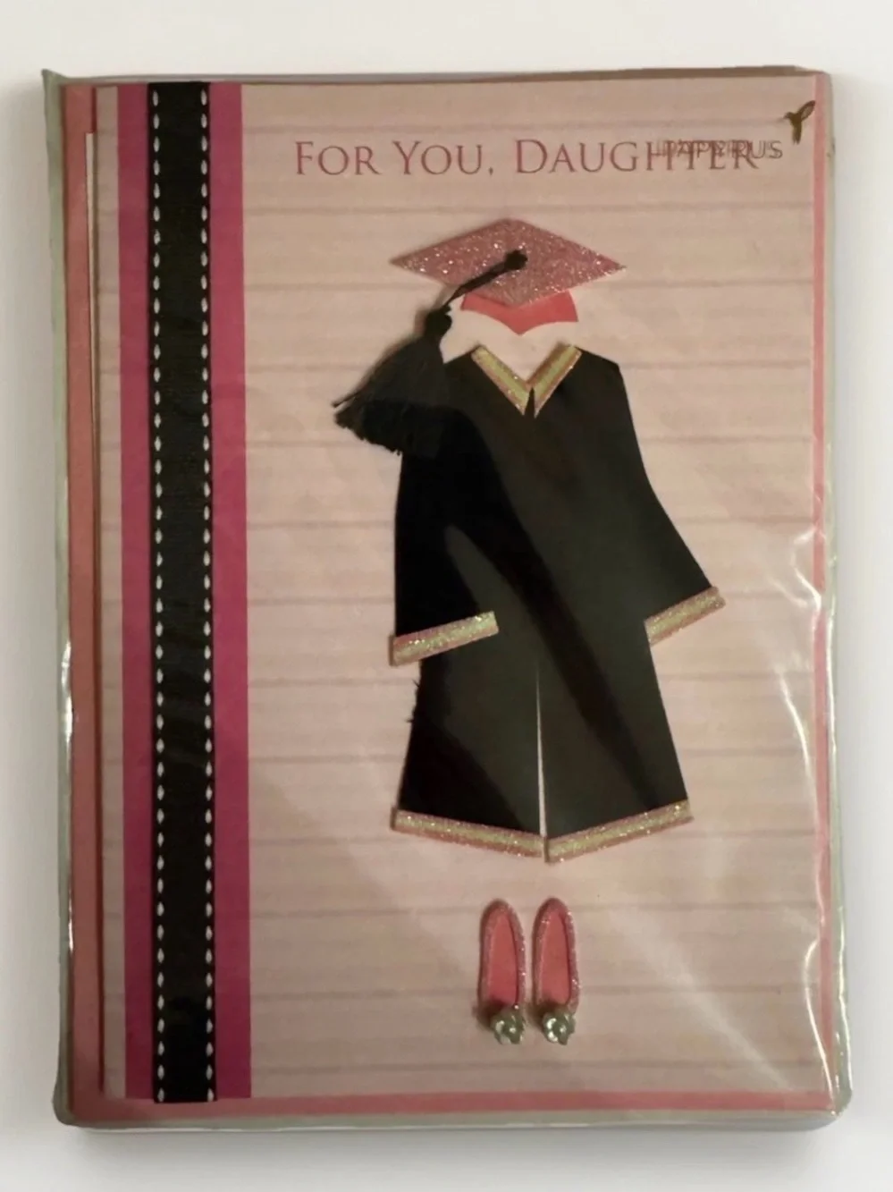 Lot 2 Papyrus Graduation Cards Daughter 3D Gown Cap Pink New Sealed